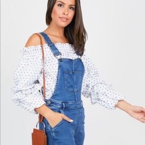 Olivia Culpo x Le Tote || Off Shoulder Ruffle Top
